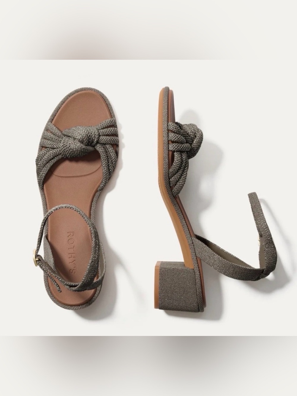 Rothy’s The Knot Sandal Silver Sand Size 6 NEW $189
